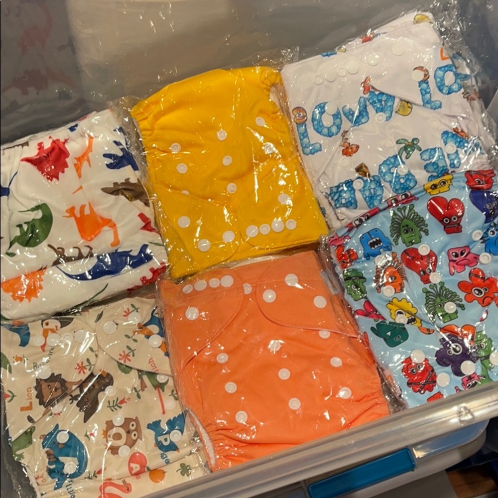 diaper covers w/ inserts in gender neutral prints